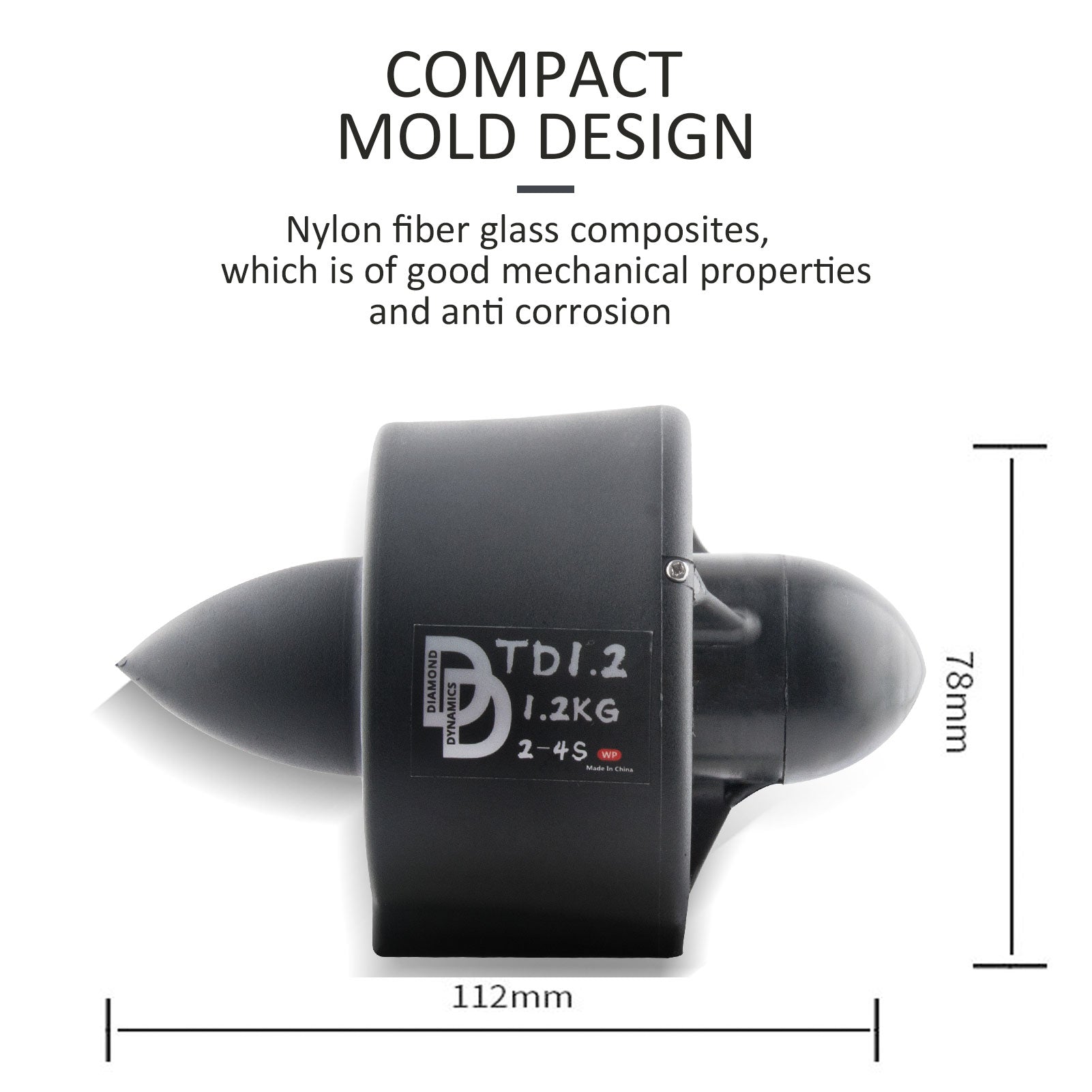 TD1.2 12V 312W 100M Underwater Thruster without ESC For Kayaks ROVs