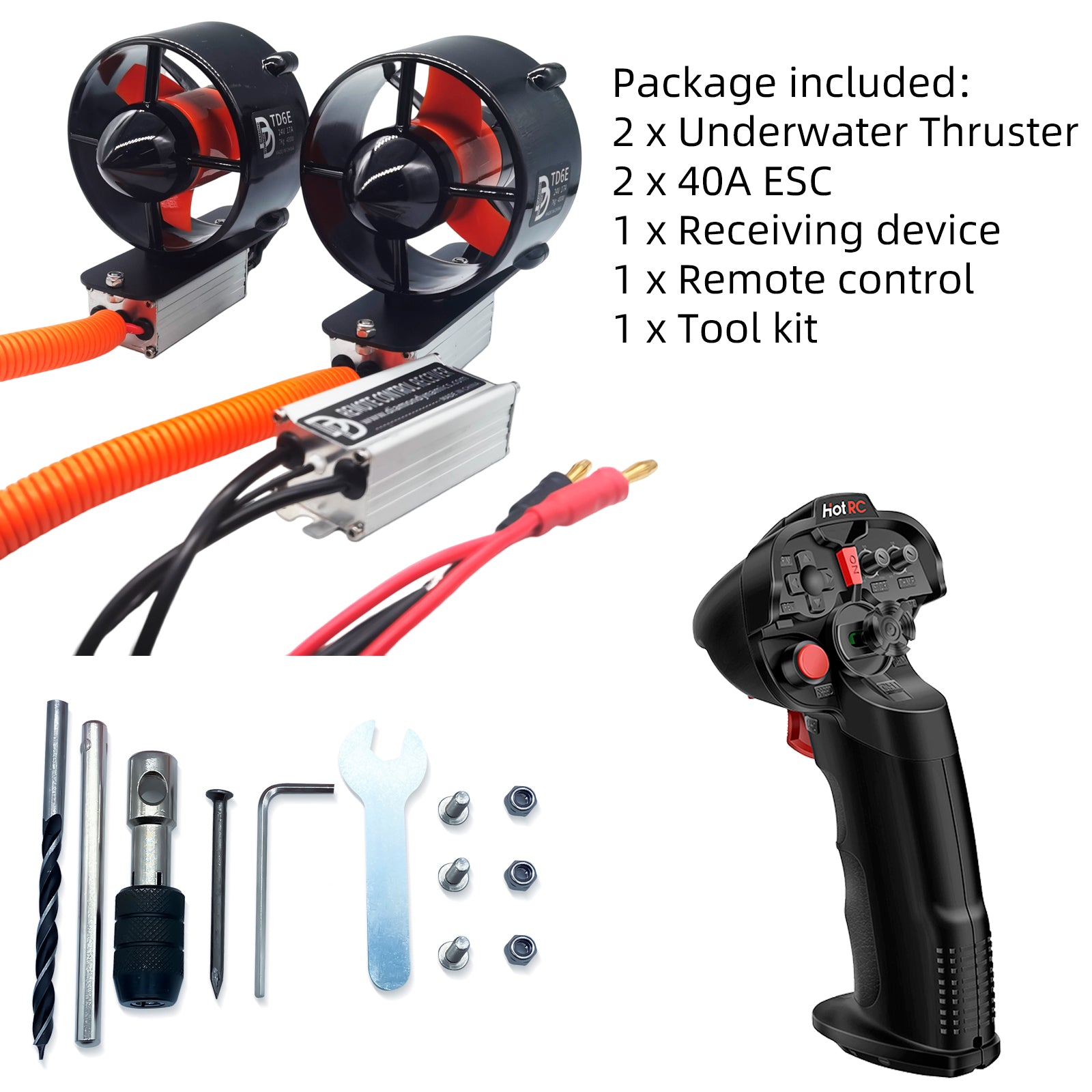 TD6E CW&CCW 24V 14kg 800W Underwater Thruster For Kayaks Fishing Boat