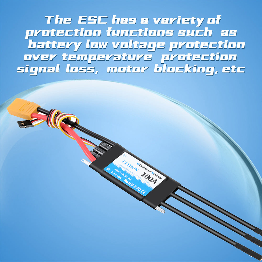 PYTHON Series Marine ESCs | High-Performance Waterproof  for RC Boats (20A-130A)