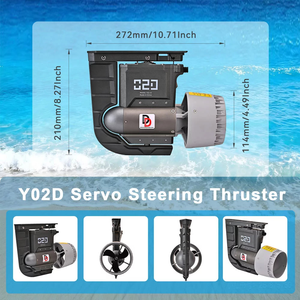 TD-Y02D Servo Steering Thruster 35° Turn 11.5kgf Thrust for SUP/Kayak
