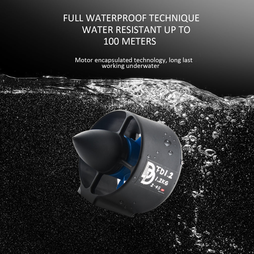 TD1.2 12V 312W 100M Underwater Thruster without ESC For Kayaks ROVs