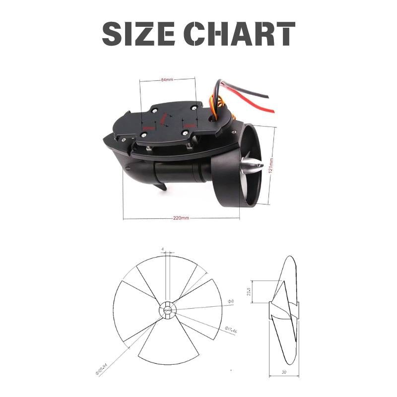 TD20 1200W 12-50V 20KG Underwater Thruster For Electric Dinghies Fishing Boats