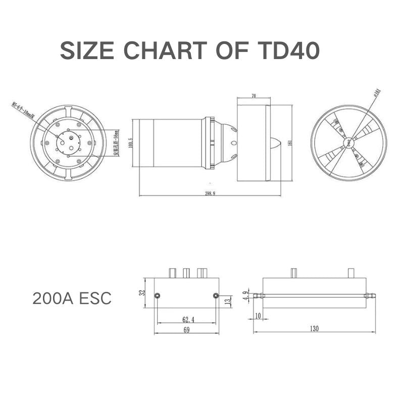 TD40/E 50V 3500W Underwater Thruster for Electric Yacht Utility Boat