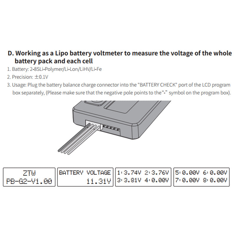 ZTW ESC Programming Card - Multi-Function Lipo Voltmeter & Servo Tester