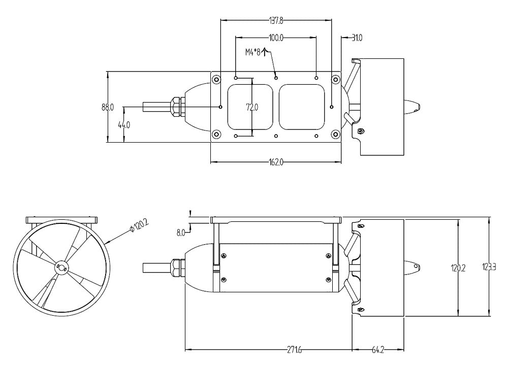 TD15E Underwater Thruster - 15kg Thrust, 6-8S, Metal Sealed, Built-in Water-Cooled ESC