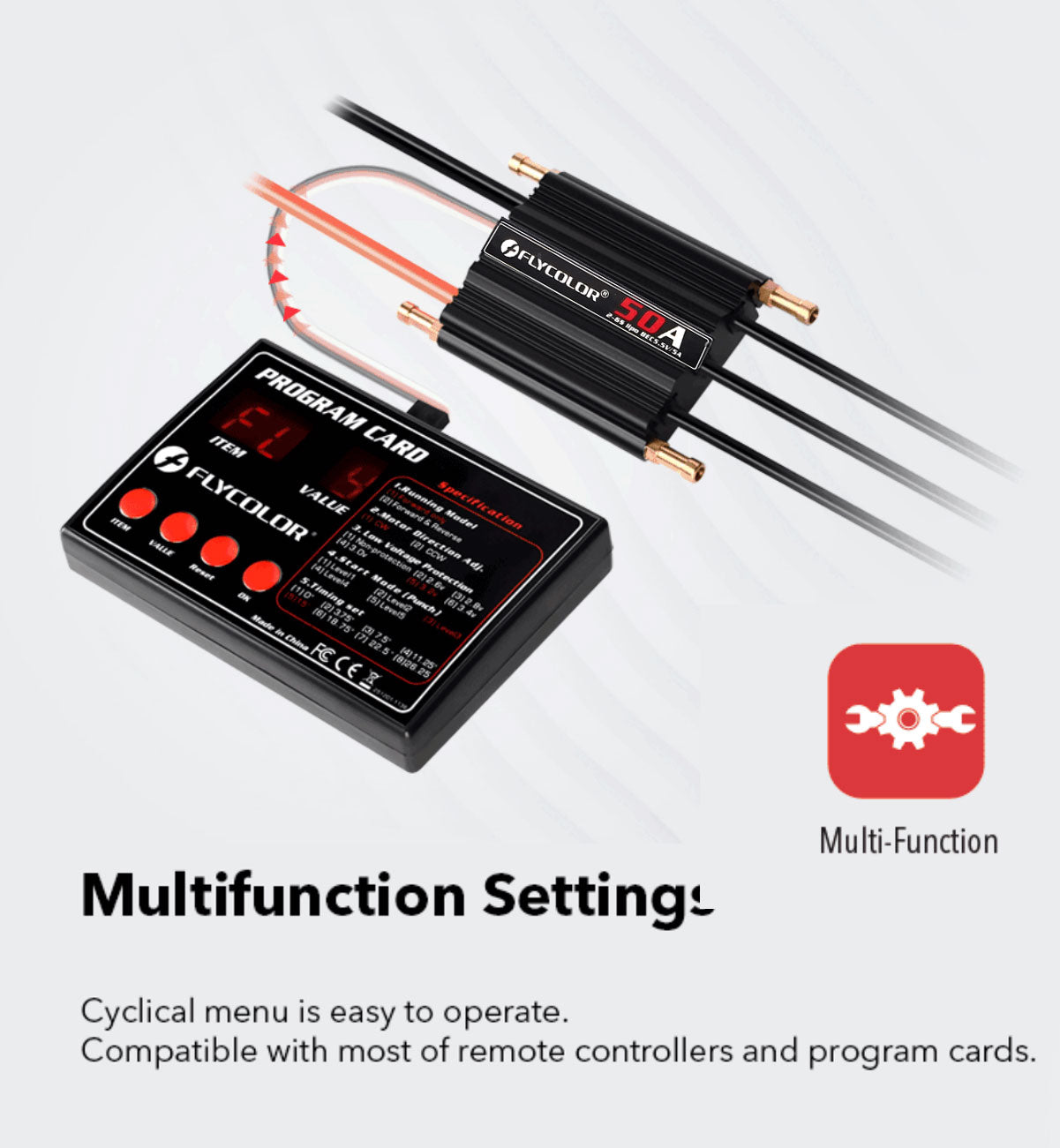 Flycolor Monster 50A  ESC High Performance Waterproof ESC | 6S 5.5V/5A BEC