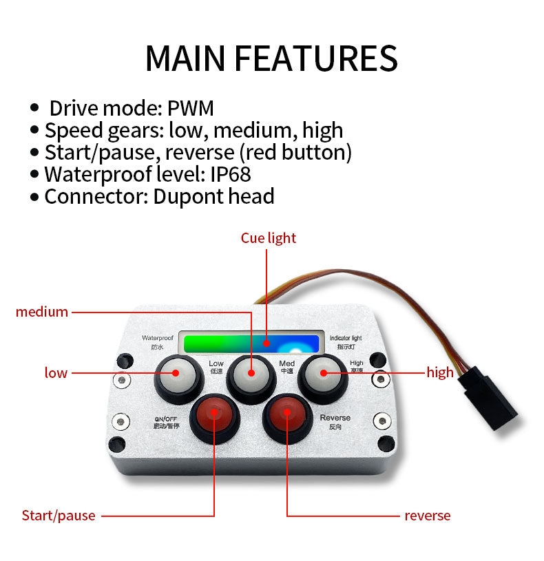 PWM Waterproof Wired Control Box for Hobbywater Underwater Thrusters