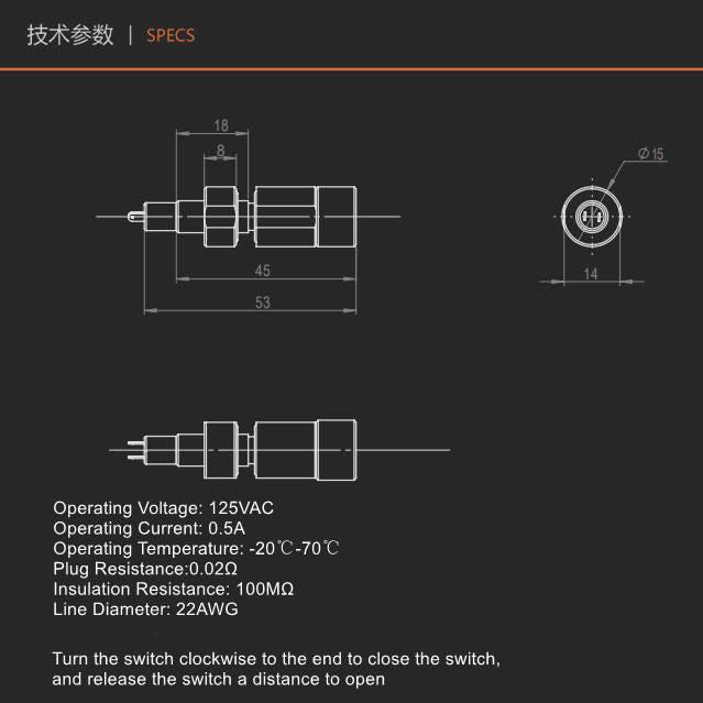 M8M10 300m Waterproof Switch - Aluminum Rotary Power Switch for ROV DIY